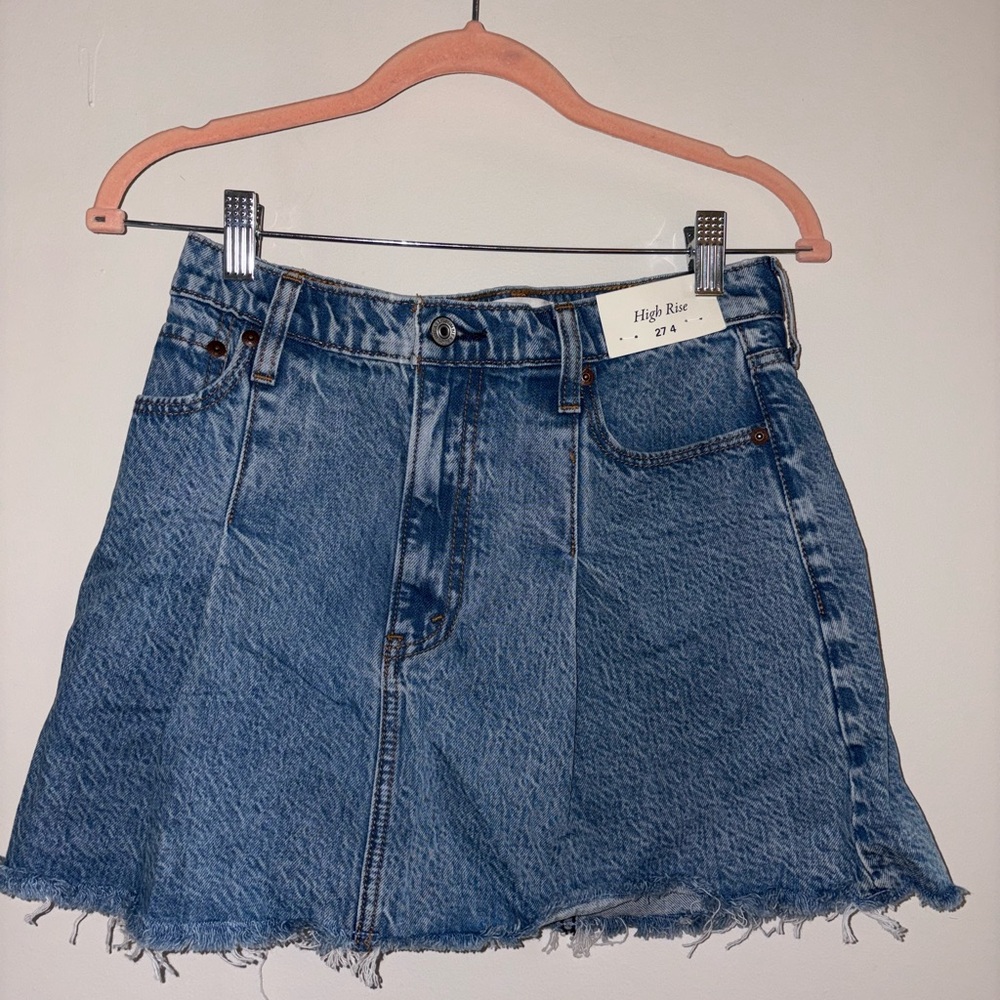 Abercrombie & Fitch Distressed Blue Mini Skirt